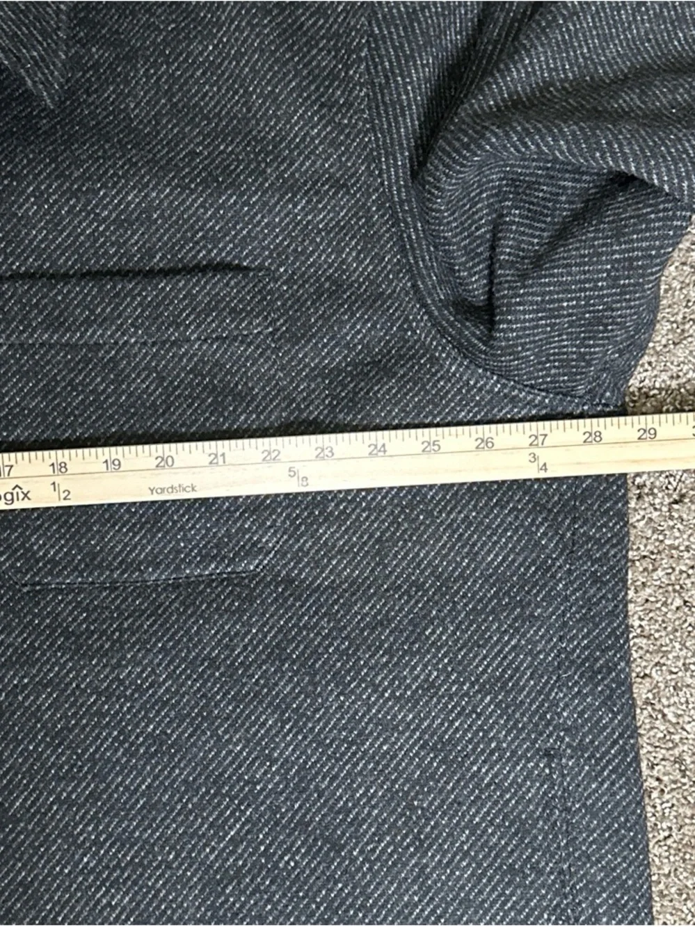 Banana Republic Charcoal Button-Up Shirt Jacket with Side Pockets